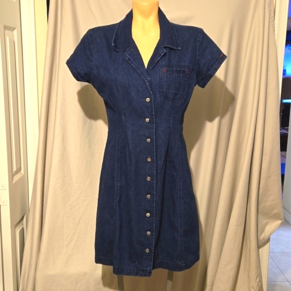 Y2K Calvin Klein Jeans fitted, soft denim dress.